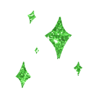 green glitter stars on a black background