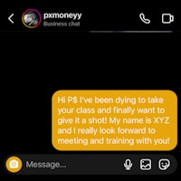 a screenshot of a text message between two people